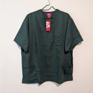 M&M Scrubs Dark Green Men's Scrubs Shirt Size 2X